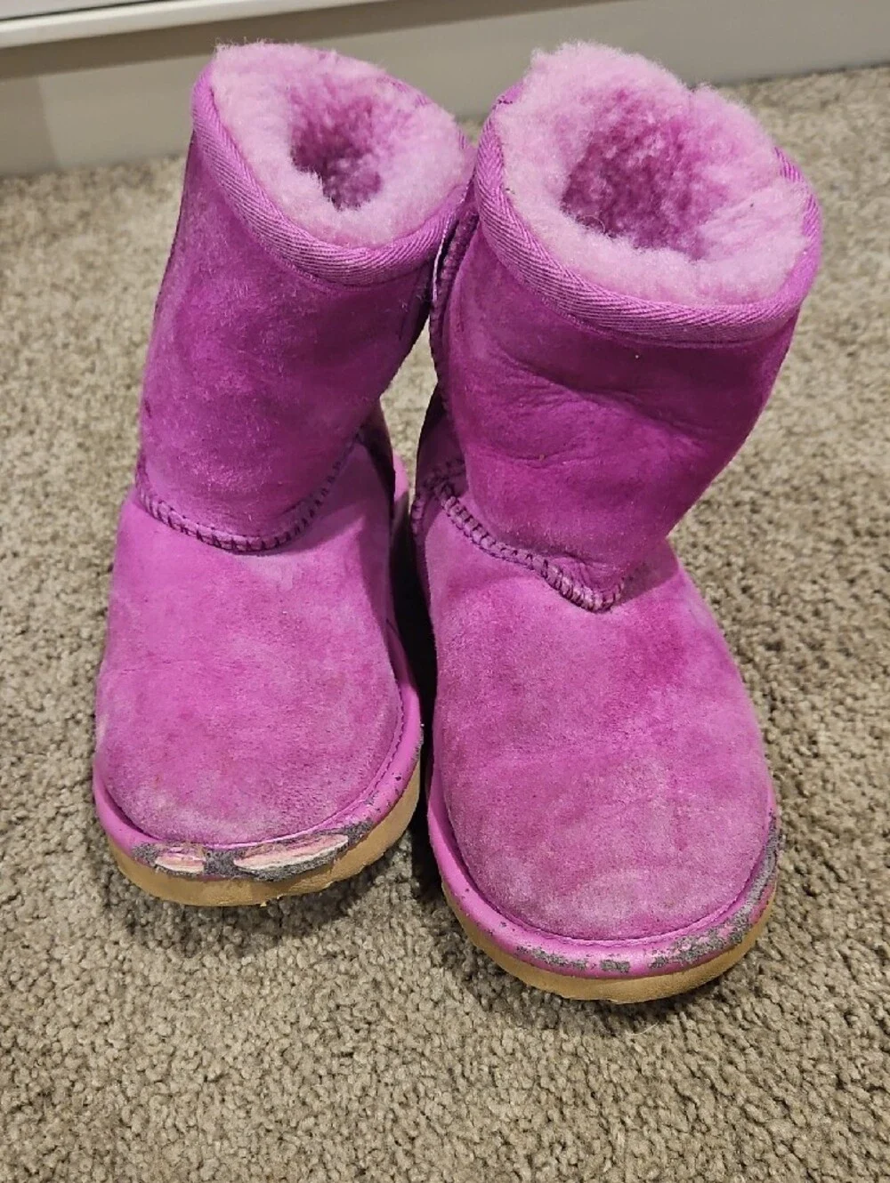 UGG Kids Metallic Hot Pink Shearling Boots